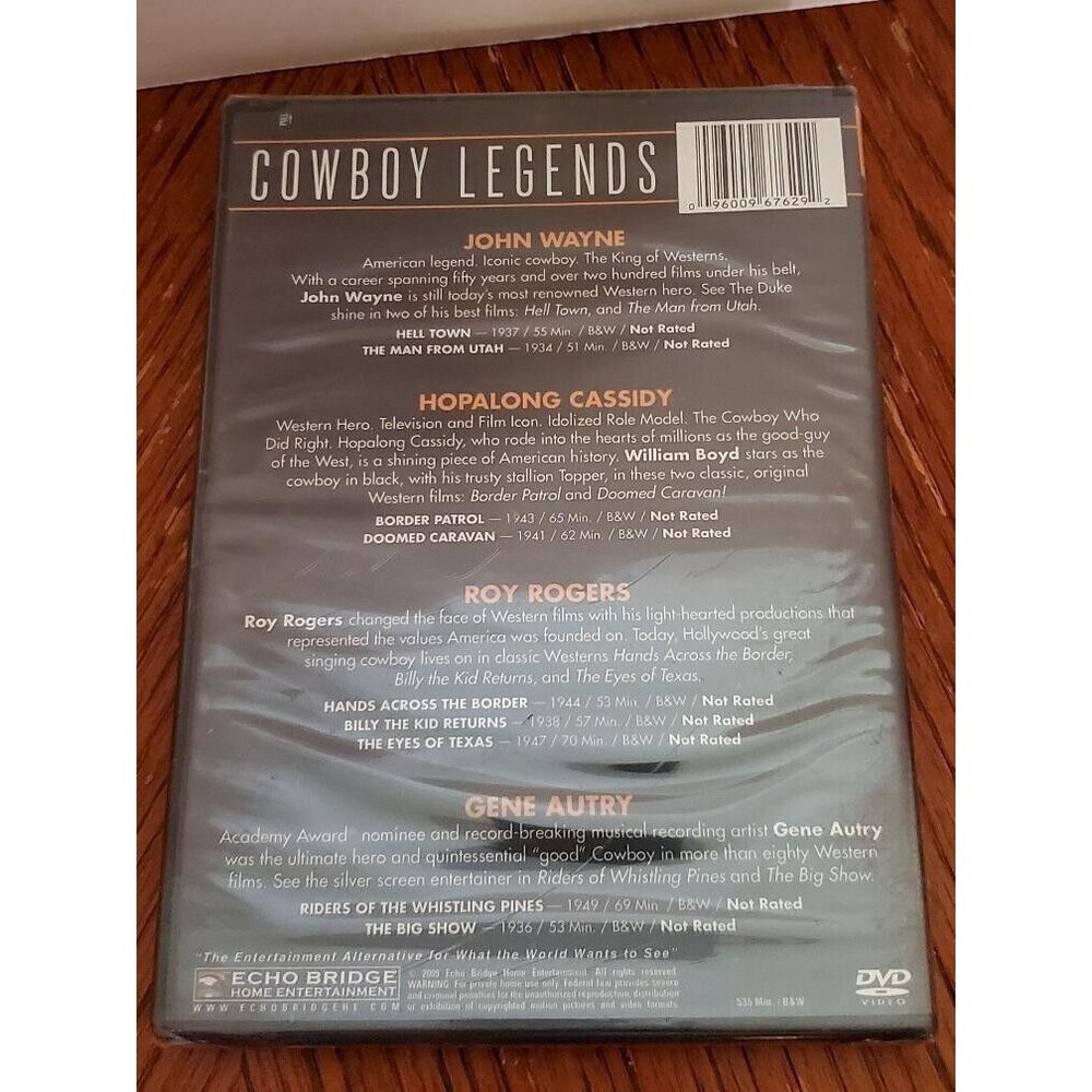 Cowboy Legends: John Wayne, Hopalong Cassidy, Roy Rogers, Gene Autry (NEW DVD)